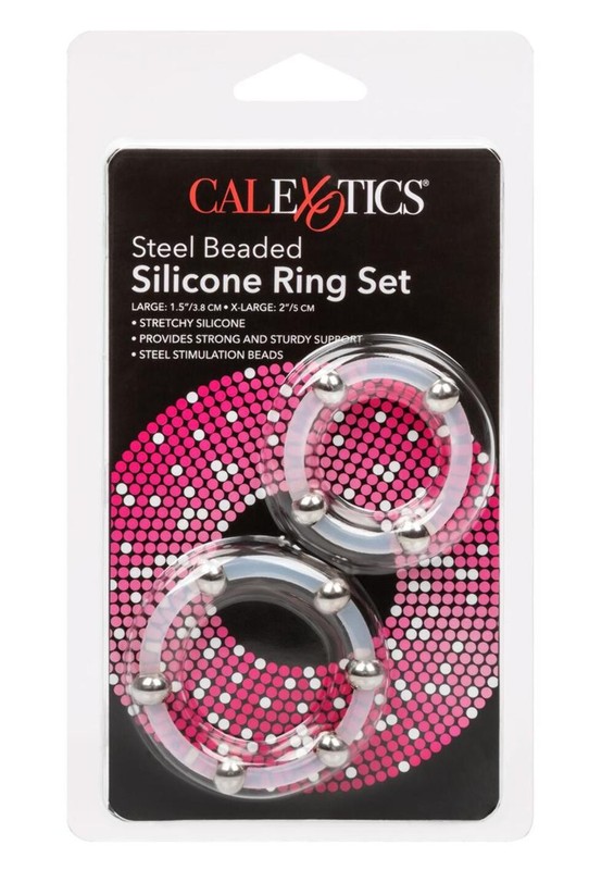 CalExotics Steel Beaded Silicone Ring Set gallery