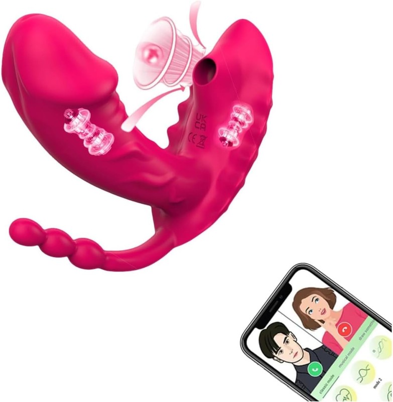 Remote Control Sucking Wearable Vibrator, Adult Toys Clit Sucker (Rose)