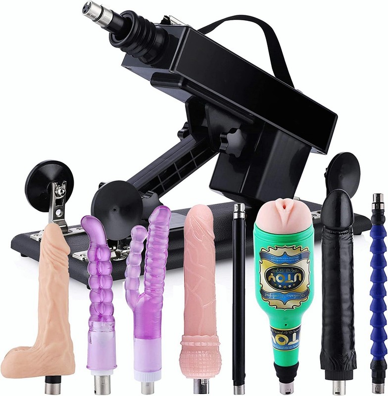 Thrusting 3XLR Connector Sex Machine with 8 Attachments Sex Toy Male Female