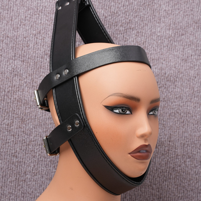 Pu Leather Suspension Head Swing Harness Hood Belt Bondage Adults Sex Toys BDSM