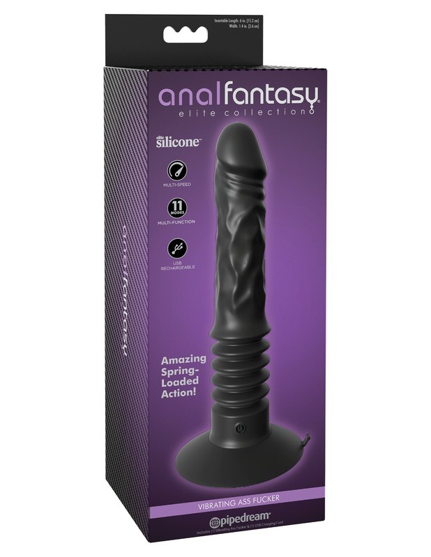 Anal Fantasy Elite Vibrating Ass F*cker – Black ~ Amazing Spring Loaded Action!