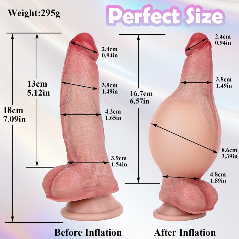 Silicone Inflatable Squirting Penis Ejacultion Dildo Huge Cock Sex Toy Dong USA