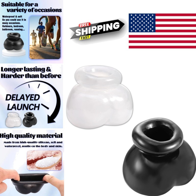 Durable Silicone Cock and Ball Torture Device Comfortable Testicle Restraint Set