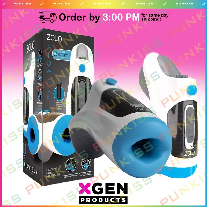 Zolo Blow Gun Rechargeable Handsfree💋Silicone Male Masturbator Sex Toy for Men