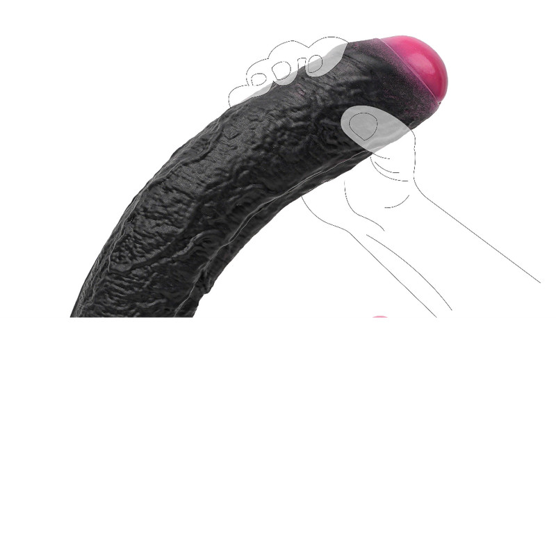 Black Realistic Dildo Penis Liquid Silicone Strong Suction Cup Sex Toy for Adult gallery