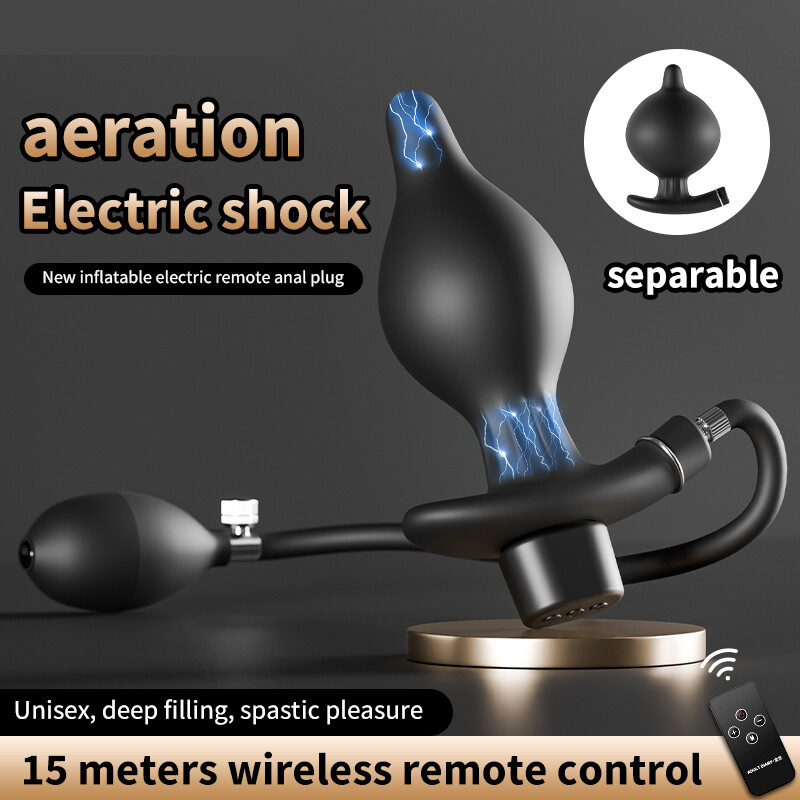 Electric-E-Stim Male Prostate Massager Anal Butt Plug Electro Inflatable Men gallery
