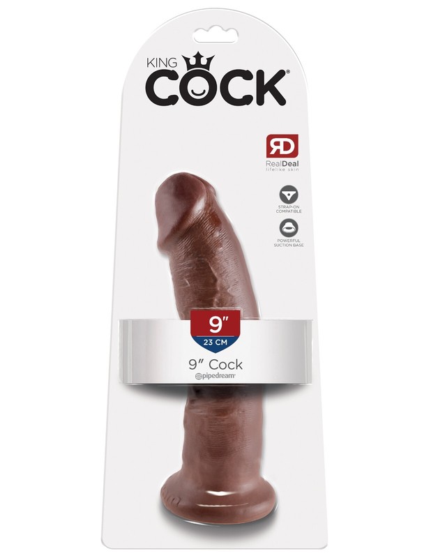 King Cock 9 inches Cock Brown Realistic Dildo Real Deal RD, New