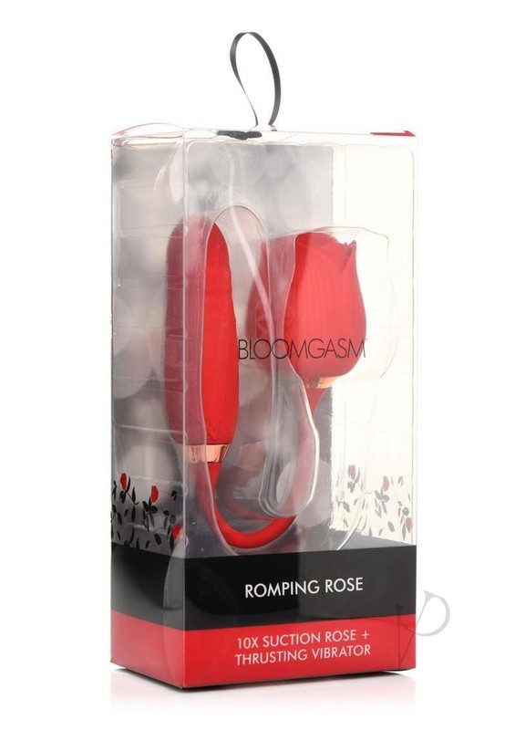 Bloomgasm Romping Rose 10X Rechargeable Silicone Suction Rose & Thrusting Vibrat