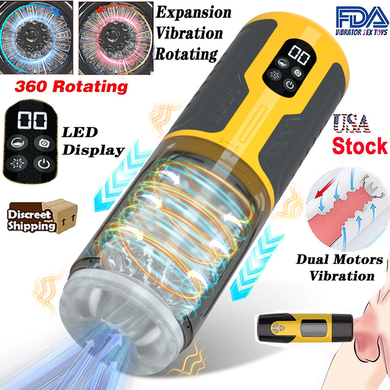 Male Masturbaters Automatic HandsFree Rotating Cup Thrusting Stroker Men Sex Toy
