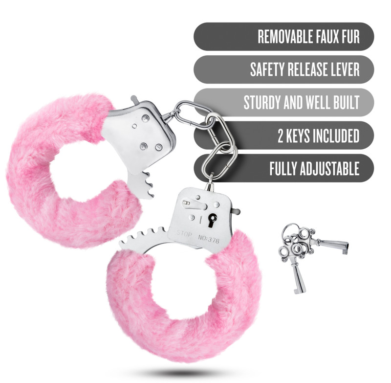 Furry Hand Cuffs Bondage Metal Role Play Kink Pink Xexy Adult Sex Toys gallery