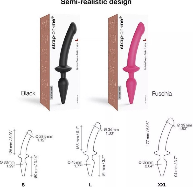 STRAP-ON-ME 2-In 1 Plug Switch Plug-In Realistic Dual-Ended Dildo XXL gallery