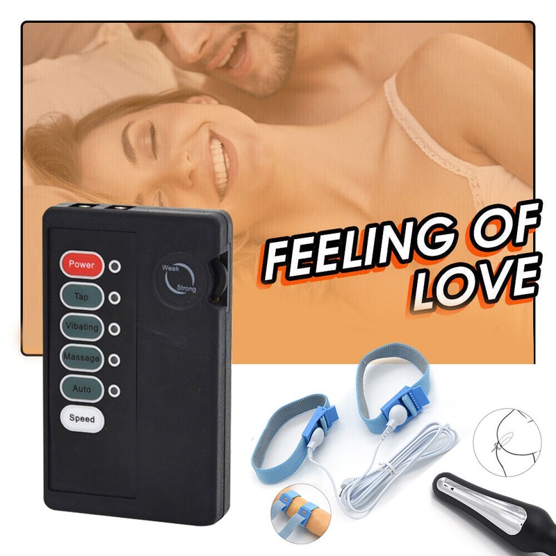 Penis Cock Rings Anal Plug BDSM Shock Kit E-Stim Electro Pulse Therapy Device US gallery