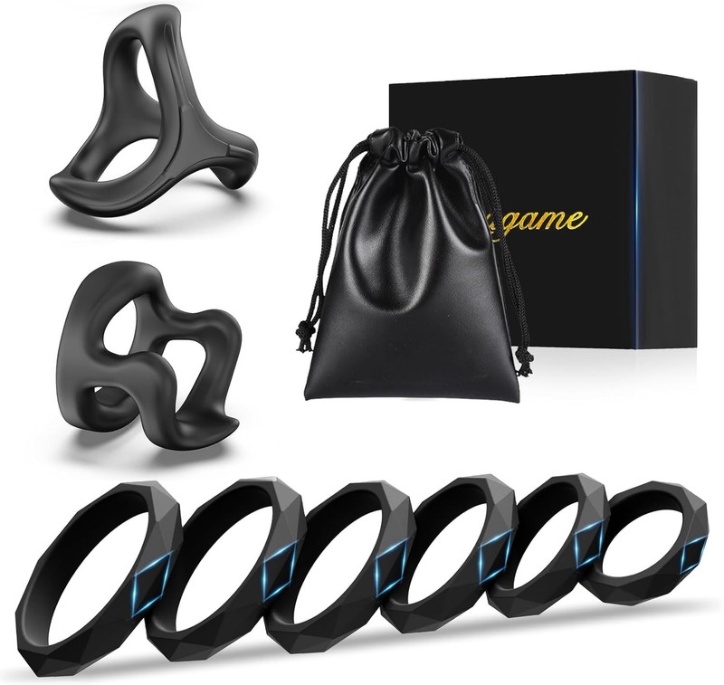 Sex Toys Penis Ring Silicone Cock Rings for Men, 8 Sizes Cockring Cock Sexual St
