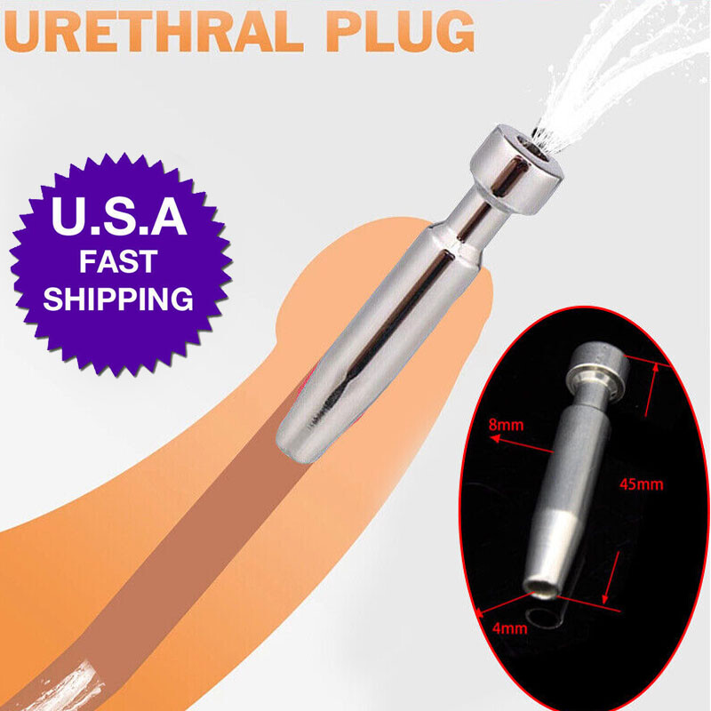 Stainless Steel Dilator Sounding Urethral Stretching Penis Hollow Plug Training