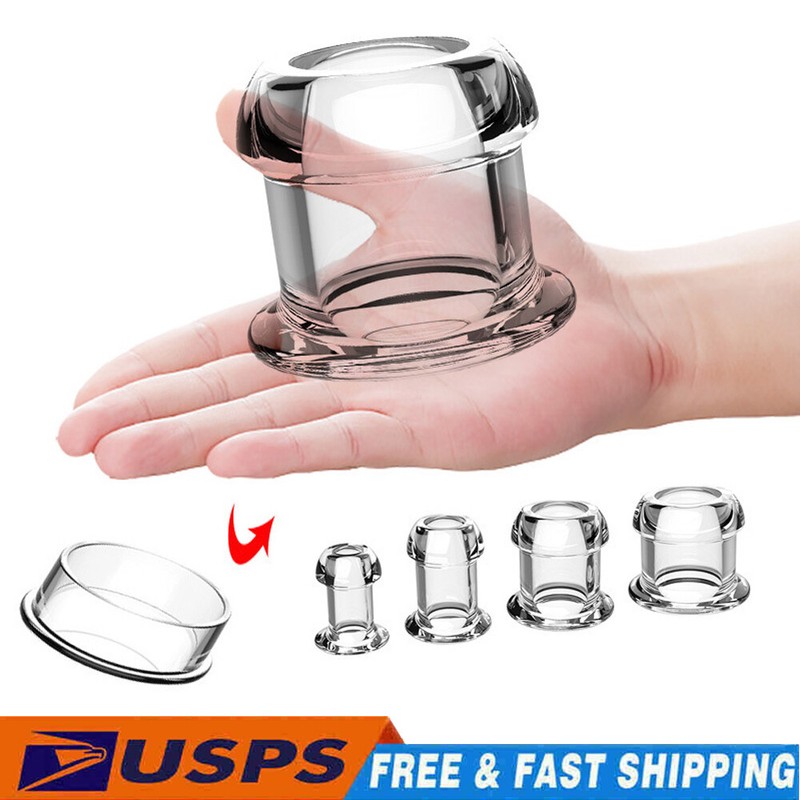 Anal Sex Spreader Clear Hollow Silicone Butt Plug Comfort Deep Access Tunnel
