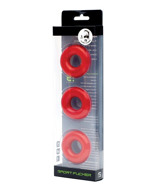 Sport F*cker Chubby Cockring Pack of 3 – Red