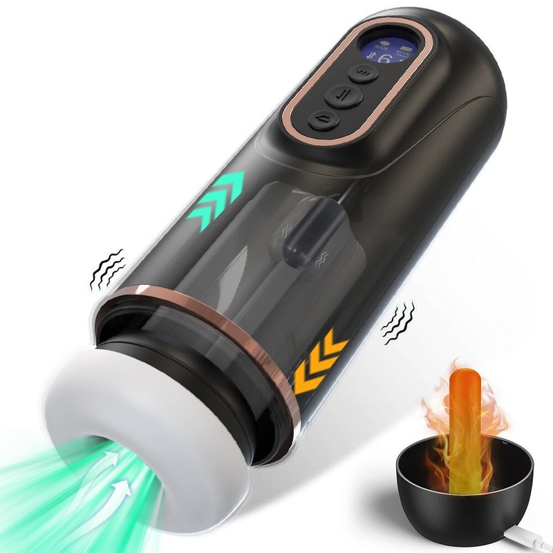 Male Masturbators Thrusting Pussy Sucking Cup Heating Stroker Sex Toys for Men
