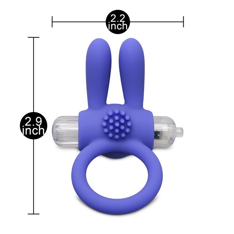 Silicone Rabbit Vibrating Cock Ring Stay Hard Penis Enhancer Sex Toy for Men gallery