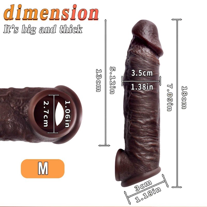 Male-Cock-Girth-Enlarger-Enhancer-Penis-Extension-Extender-Sheath-Sleeve Sex Toy