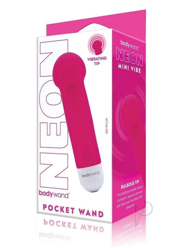 Bodywand Mini Pocket Wand Rechargeable Silicone Massager – Neon Pink