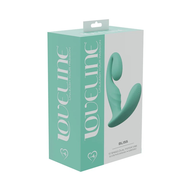 LoveLine Bliss 10 Speed Dual Motor Vibe Sealed Silicone Rechargeable Submersi…