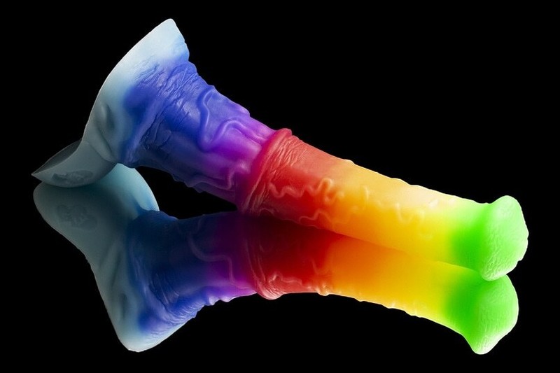Erasexa-Unicorn Dildo Mustange Size Large +Giant Platinum Silicone Adult Sex Toy gallery