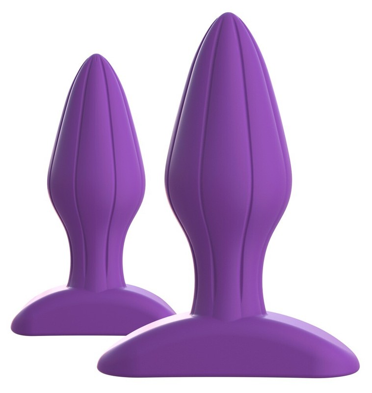 Her Designer Set of 2 Soft Smooth Silicone Anal Plugs Purple Fantasy For Her gallery
