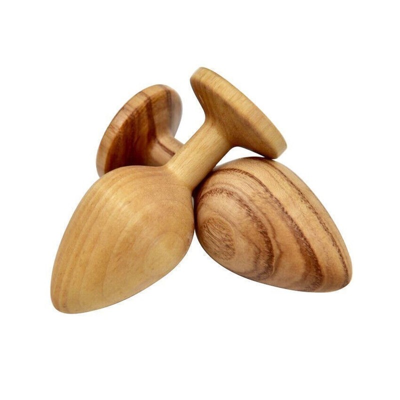 1Pcs Wooden-Dildo-Anal-Butt-Plug-G-Spot-Clitoral-Stimulate-Massager-Adult Toy