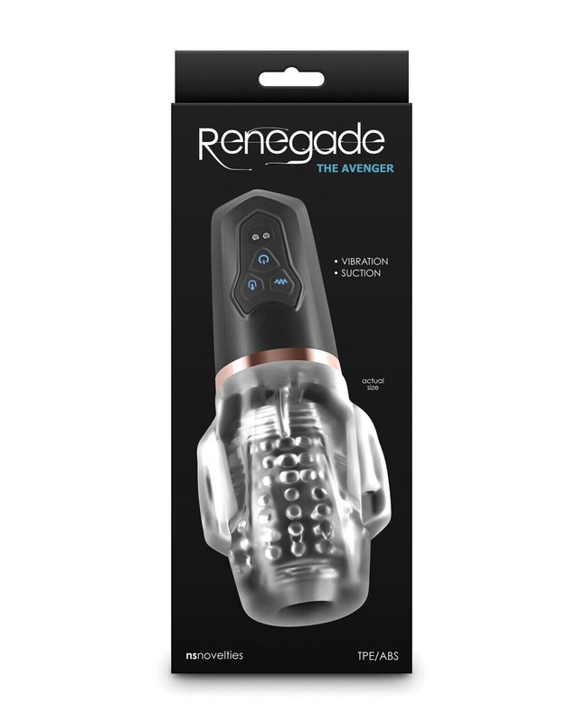 NS Novelties Renegade The Avenger Black – Vibrating Masturbator