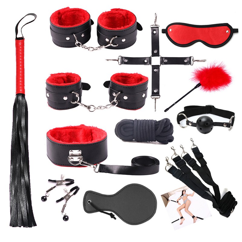 Cozy Feel Slave Bondage Set SM kit Bed Restricted Toys BDSM 12 Pieces