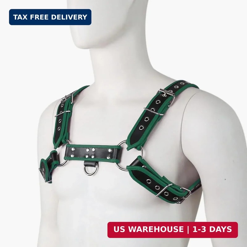 Punk PU Leather Harness for Man Adjustable Leather Harness Body Chest Half Harne gallery