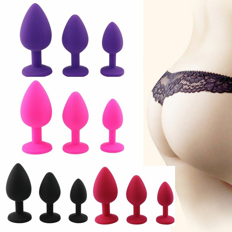 3Pcs/Set Silicone Jeweled Butt Plug Anal Jewel Enhance Sex Orgasm Trainer Sets gallery