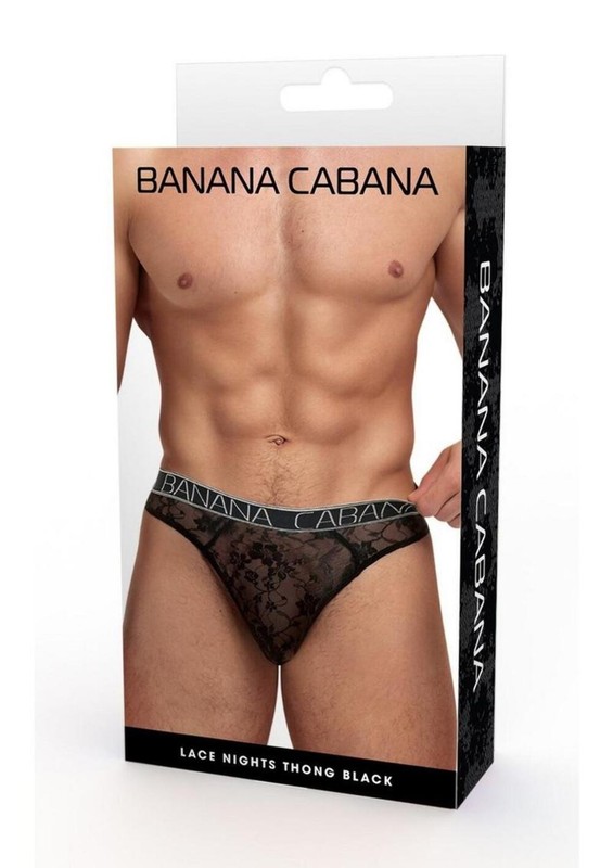 Banana Cabana Lace Nights Thong Sheer Floral Lace for Men gallery