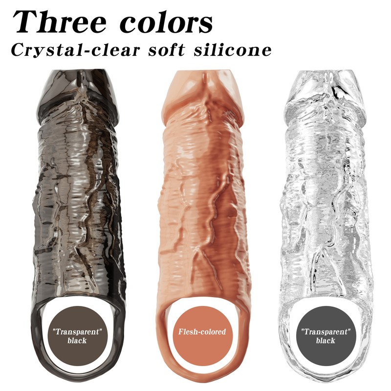 Silicone Penis Extender Sleeve Cock Extension-Sheath Girth Length Male-Enhancer gallery