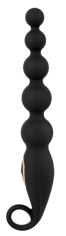 Vibrating Anal Beads 7 Functions Waterproof Silicone Anal Plug Black