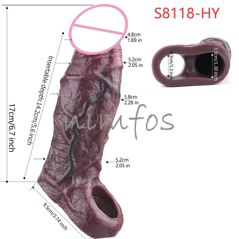 Silicone Realistic Penis Male Dick Delayed Ejaculation Hollow dildo Condom gallery