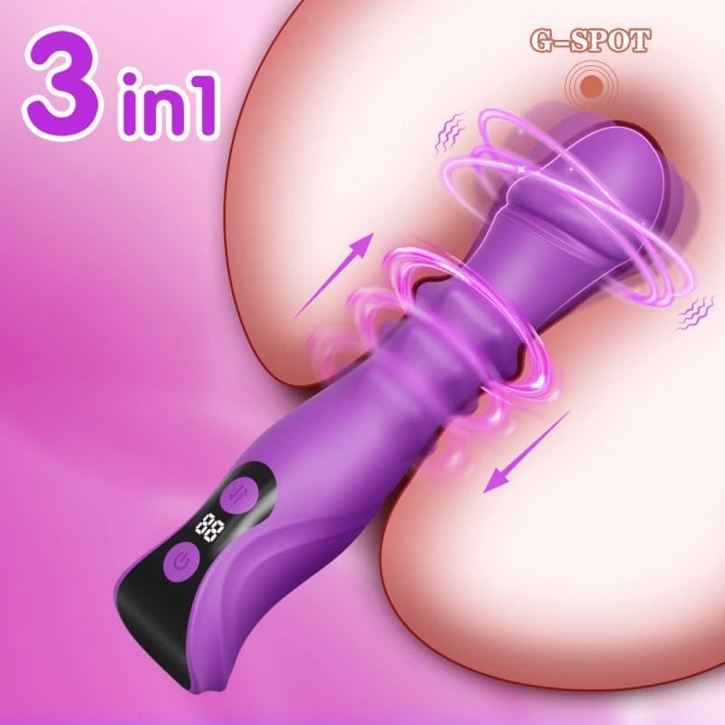 For Women 9 Thrusting Vibrating Modes Realistic Dildos Adult Toys w/ LED Display