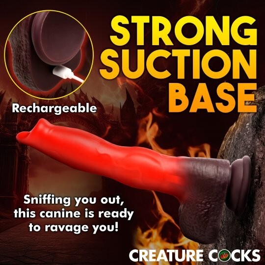 Ramming Hound Thrusting & Vibrating Silicone Dildo gallery