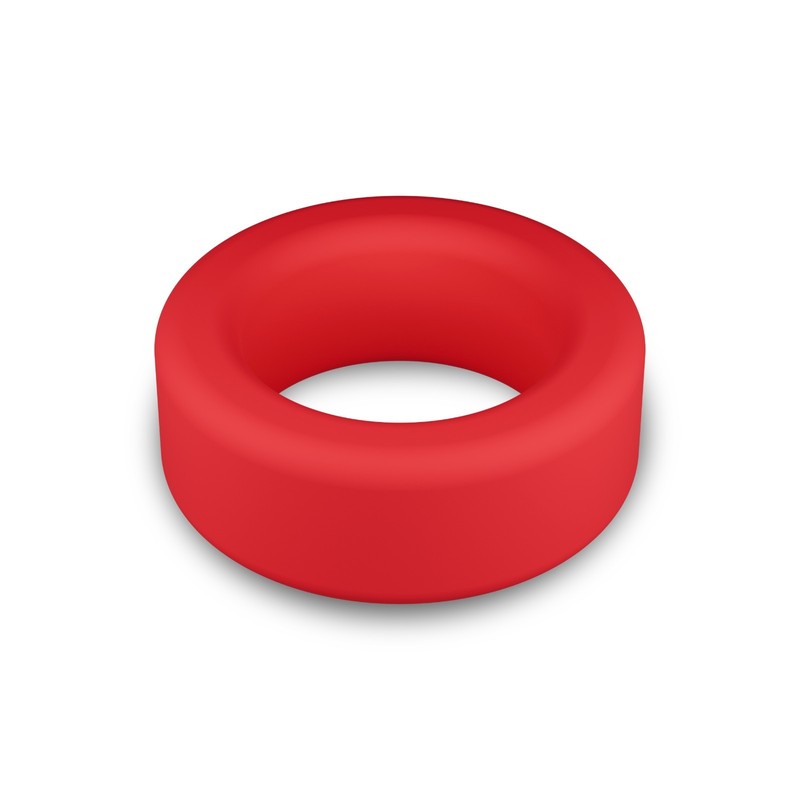 Eden Thick Silicone Cock Ring, Super Stretchy Stamina Support, Red gallery