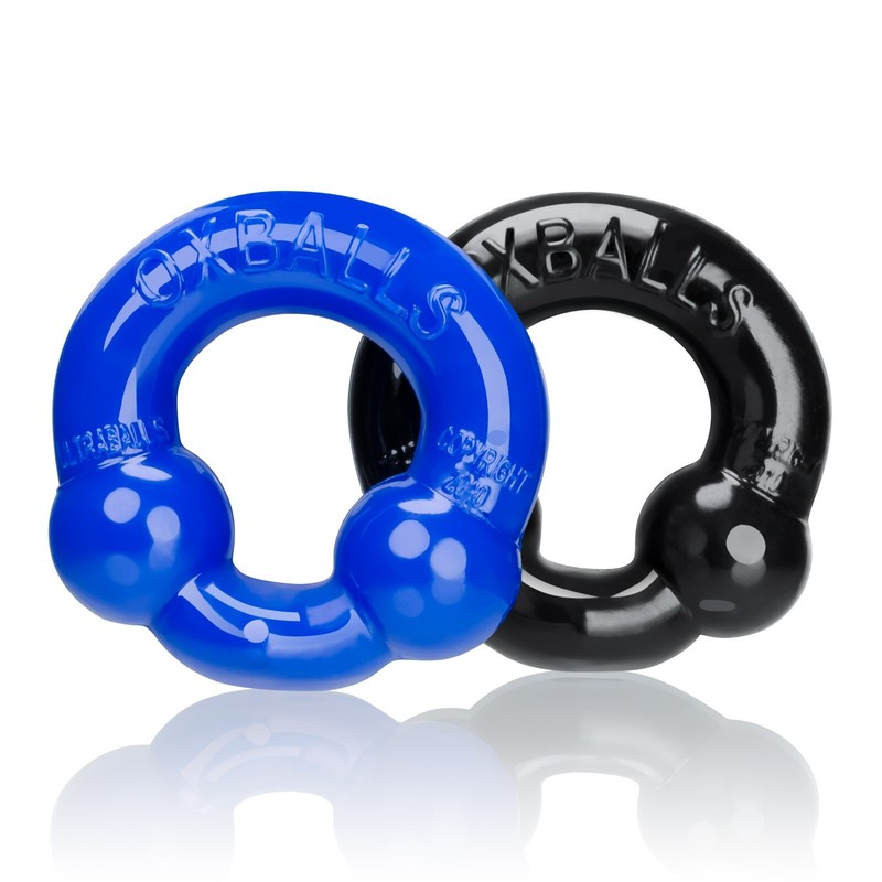 Oxballs Ultraballs 2pc Cock Ring Set Blue / Black – Cock & Ball Toy