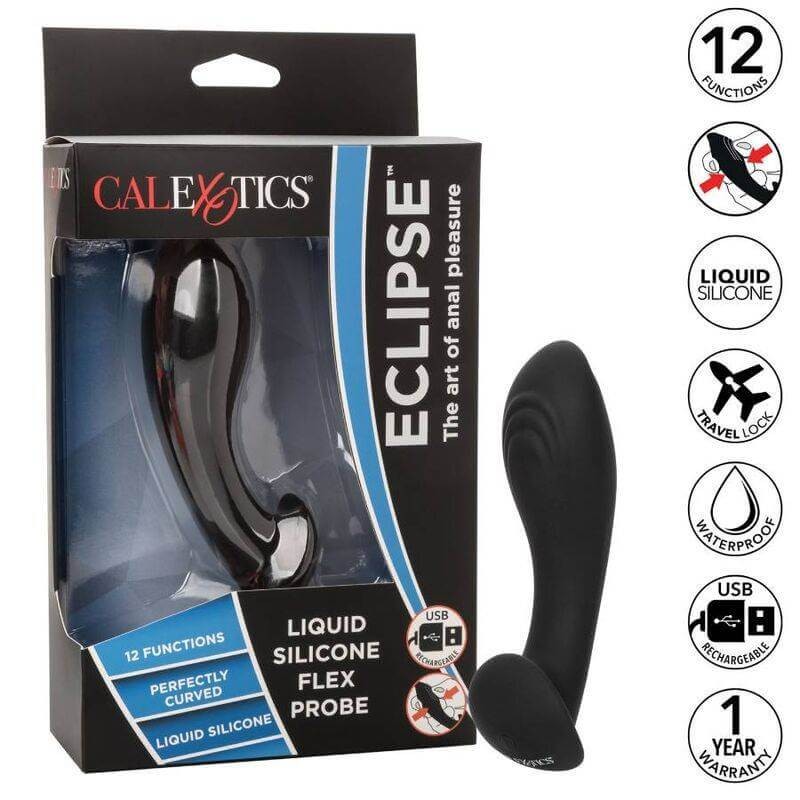 CalExotics Eclipse Flex Probe - Black Liquid Silicone Anal Vibrator gallery