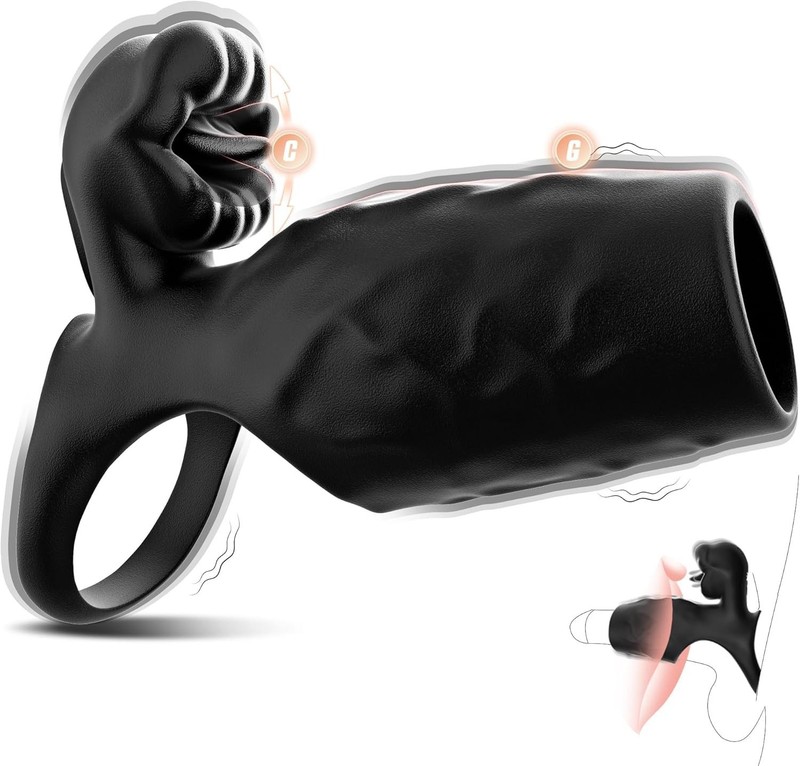 Clitoral Stimulating Vibrator Penis Sleeve Cock Ring -Male Sex Toys for Men Exte