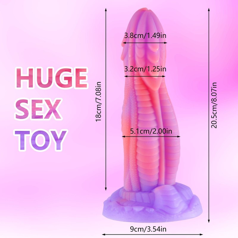 8IN Dragon Dildo – Soft Silicone Dildo With Strong suction cup for anal Vaginal