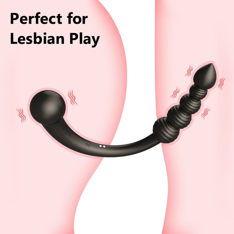 Strap On Dildo Double Ended Strapless Vibrating G-Spot Women Lesbian Sex Toys US gallery