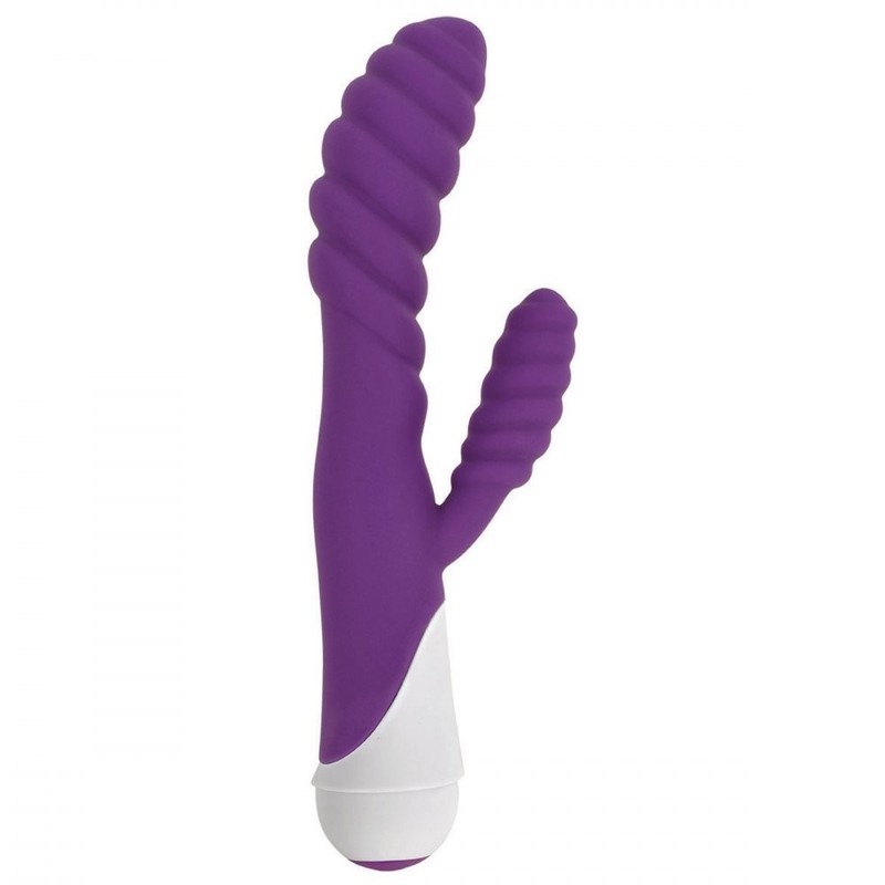 Gossip Diana 20x Rippled Silicone Rabbit Vibe- Purple