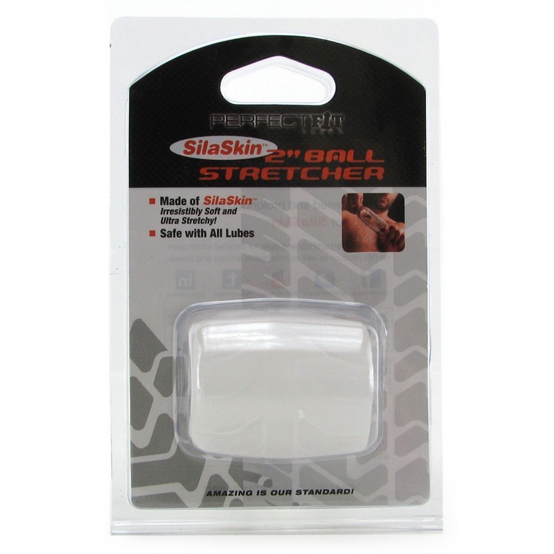 Perfect Fit Silaskin 2&Prime; Ball Stretcher Clear – Scrotum Toy Sexual Enhancer