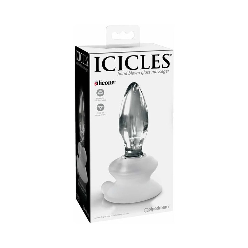 Pipedream Icicles #91 Glass Plug Clear with suctio