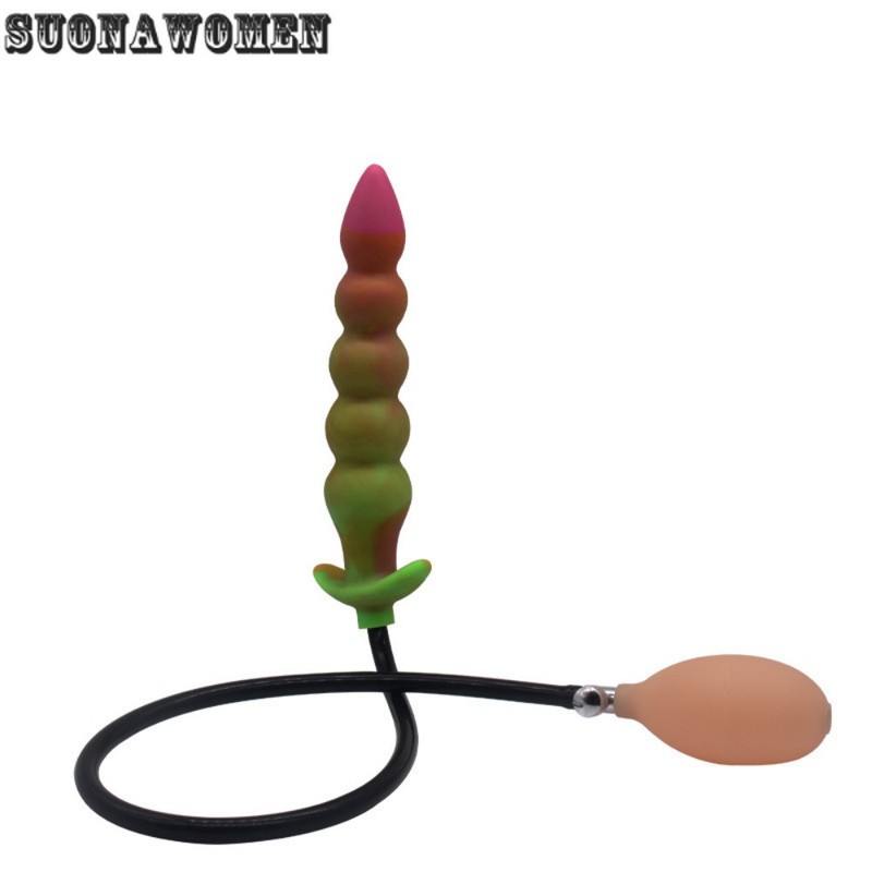 Inflatable Anal Plug with 5 Coloured Beads Posterior Bead Massage Anal Dilator gallery