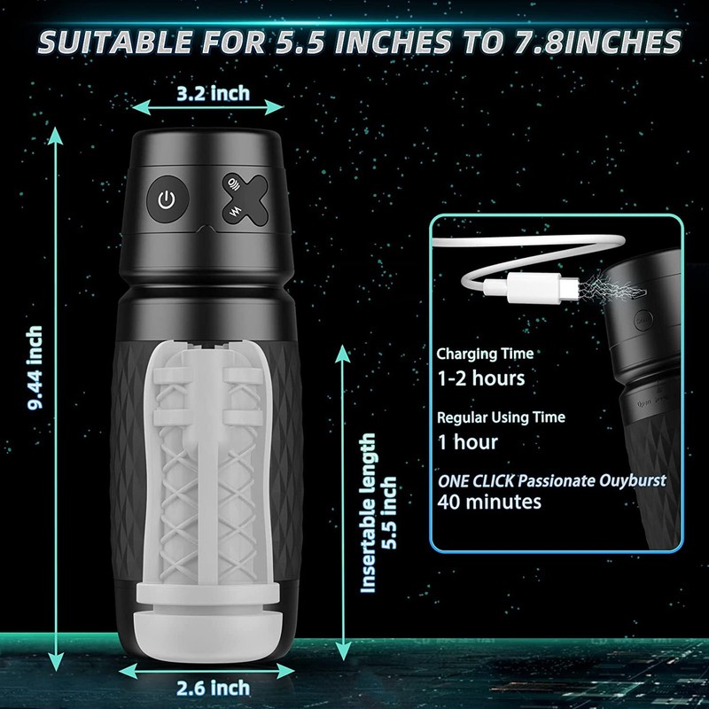 Automatic Male Masturbator,Adult Pussy Stroker Toy with 8 Vibrating Thrusting gallery