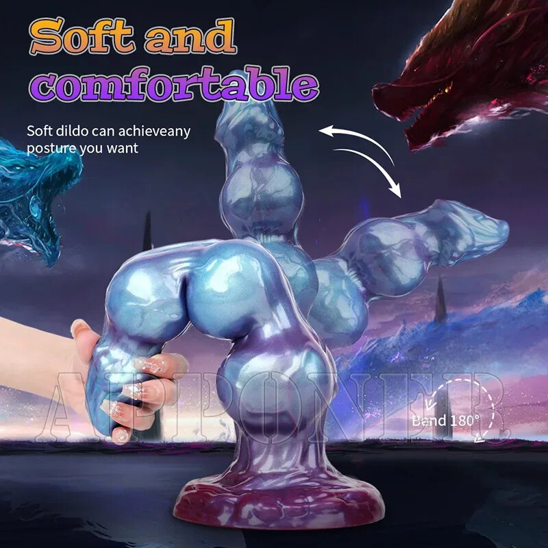 Huge Silicone Alien Dildo Thick Anal Dildos with 3XLR for Sex Machine Sex Toys gallery